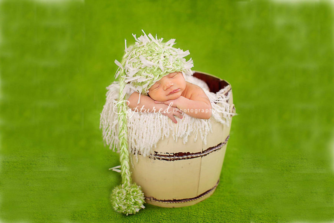 Lime Green Newborn Pixie Elf Hat - Beautiful Photo Props