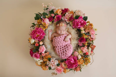 Pink Newborn Baby Cocoon Swaddle Sack - Beautiful Photo Props