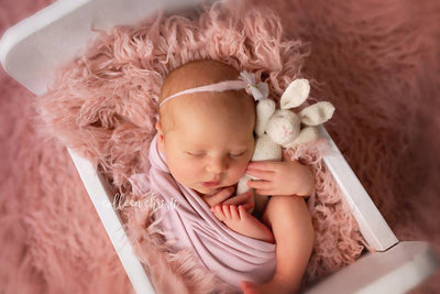 Mauve Pink Fabric Stretch Knit Newborn Baby Wrap - Beautiful Photo Props
