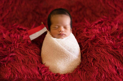 Red Mongolian Faux Fur Photography Prop Rug Newborn Baby - Beautiful Photo Props