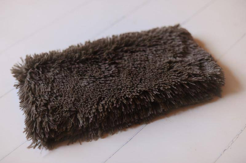 Dark Brown Pelagio Faux Fur Photography Prop Rug - Beautiful Photo Props