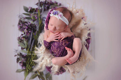 Stretch Lace Wrap in Plum Purple - Beautiful Photo Props