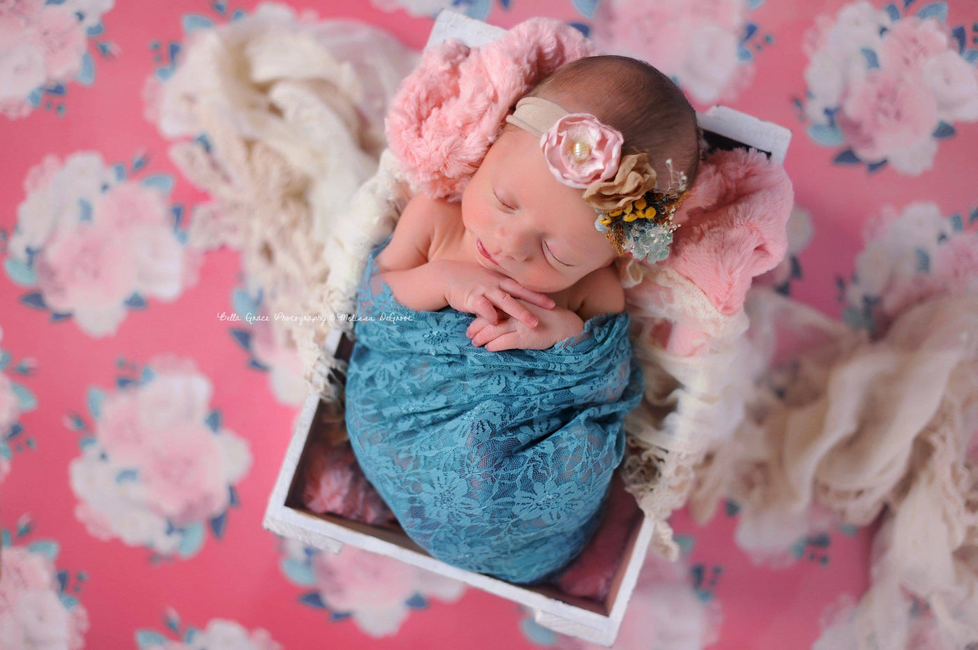 Stretch Lace Wrap in Country Blue - Beautiful Photo Props