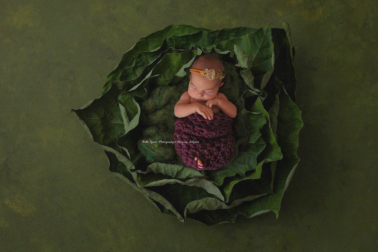 Plum Purple Newborn Baby Cocoon Swaddle Sack - Beautiful Photo Props