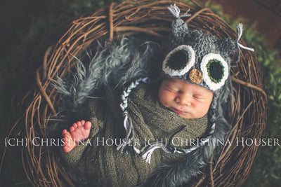 Gray Mongolian Fur Nest Photography Prop Rug Newborn Baby - Beautiful Photo Props