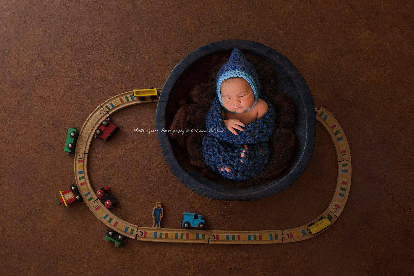 Denim Blue Newborn Baby Cocoon - Beautiful Photo Props