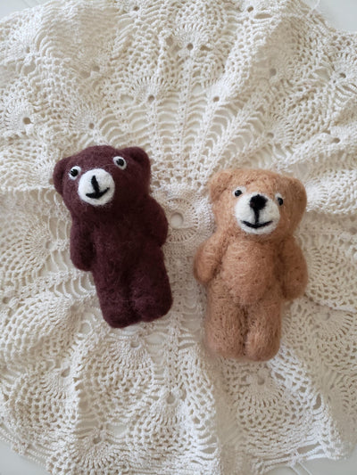 Felted Teddy Bear Plush Photography Prop in Tan or Brown - Beautiful Photo Props