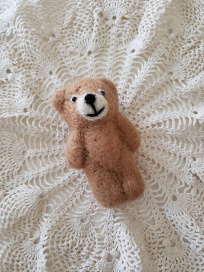 Felted Teddy Bear Plush Photography Prop in Tan or Brown - Beautiful Photo Props