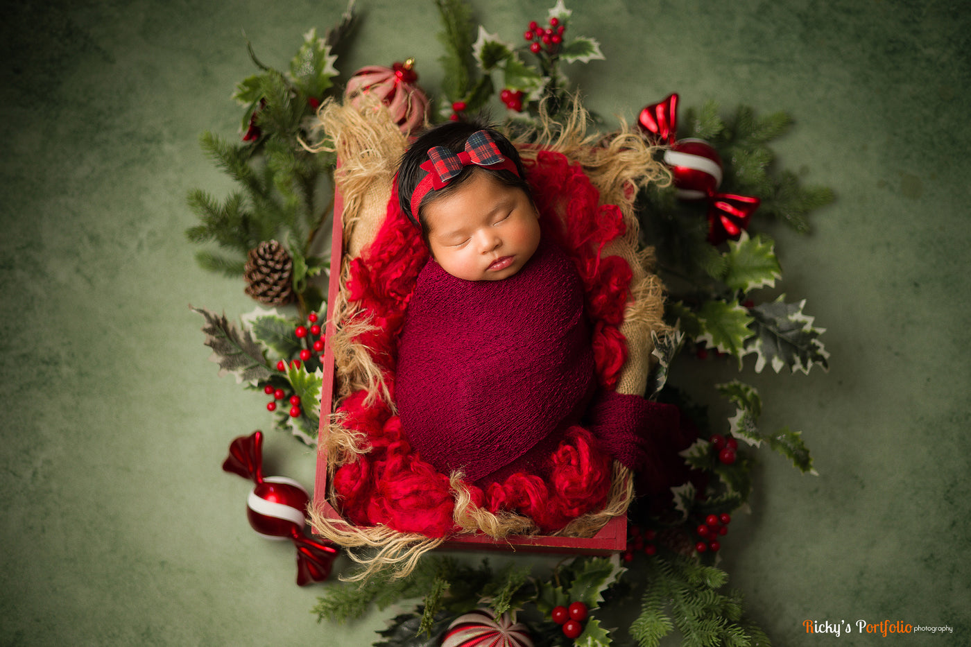 Dark Red Stretch Knit Baby Wrap - Beautiful Photo Props
