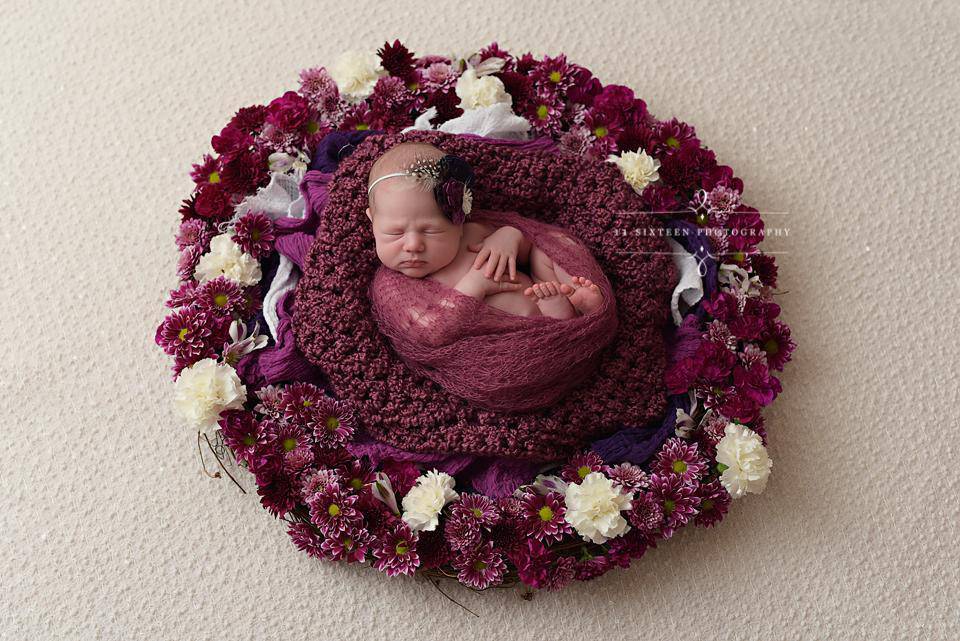 Plum Purple Homespun Newborn Baby Blanket - Beautiful Photo Props