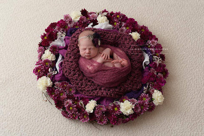 Plum Purple Homespun Newborn Baby Blanket - Beautiful Photo Props