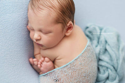 Sky Blue Stretch Knit Baby Wrap - Beautiful Photo Props