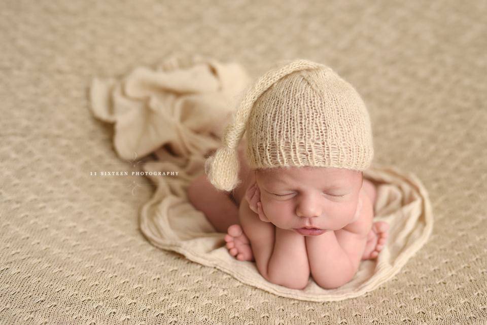 Beige Newborn Baby Mohair Pixie Knot Hat - Beautiful Photo Props
