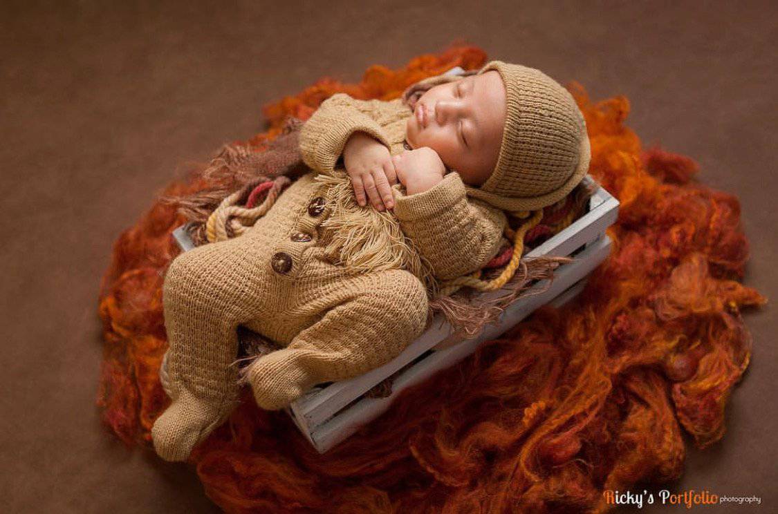 Rust Orange Newborn Fluff Cloud Basket Filler Nest Stuffer - Beautiful Photo Props