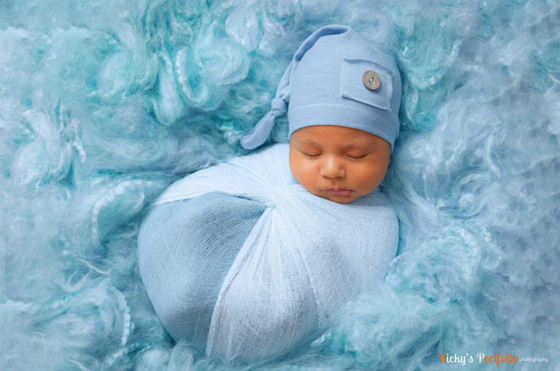 Waterfall Blue Newborn Fluff Cloud Basket Filler Nest Stuffer - Beautiful Photo Props