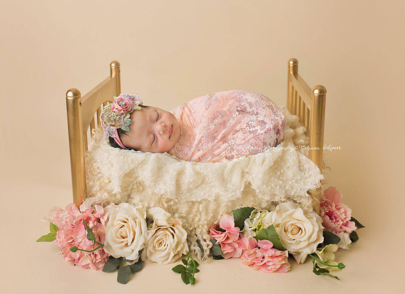 Stretch Lace Wrap in Light Peach - Beautiful Photo Props