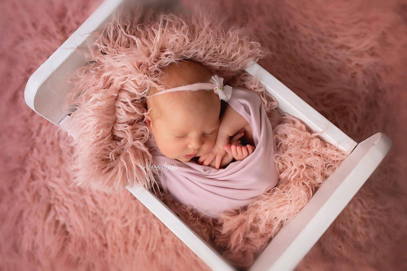 Mauve Pink Fabric Stretch Knit Newborn Baby Wrap - Beautiful Photo Props