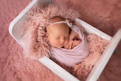 Mauve Pink Fabric Stretch Knit Newborn Baby Wrap - Beautiful Photo Props