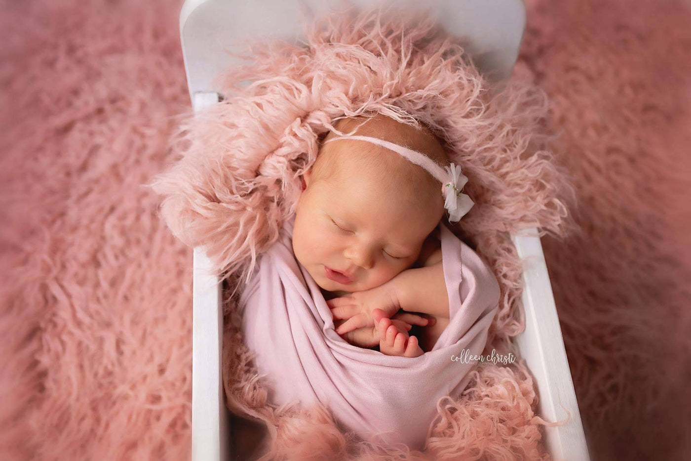 Mauve Pink Fabric Stretch Knit Newborn Baby Wrap - Beautiful Photo Props