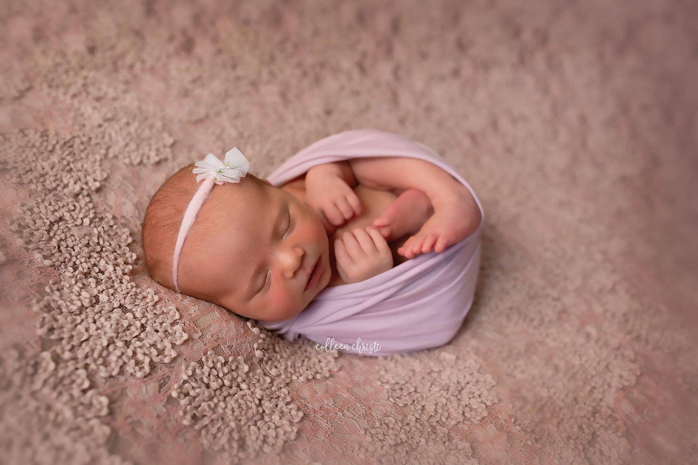 Mauve Pink Fabric Stretch Knit Newborn Baby Wrap - Beautiful Photo Props