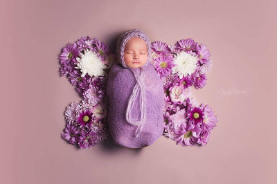 Simply Mohair Baby Bonnet Hat Lavender - Beautiful Photo Props
