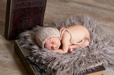 Oyster Curly Alpaca Faux Flokati Fur Newborn Photography Prop - Beautiful Photo Props