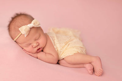 Tan Gossamer Fabric Lace Baby Wrap - Beautiful Photo Props