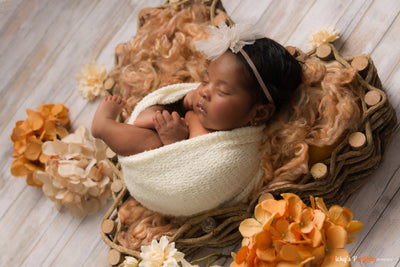 Cream Stretch Knit Baby Wrap - Beautiful Photo Props