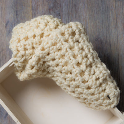 Chunky Light Cream Baby Blanket - Beautiful Photo Props