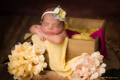 Baby Yellow Newborn Stretch Knit Wrap - Beautiful Photo Props