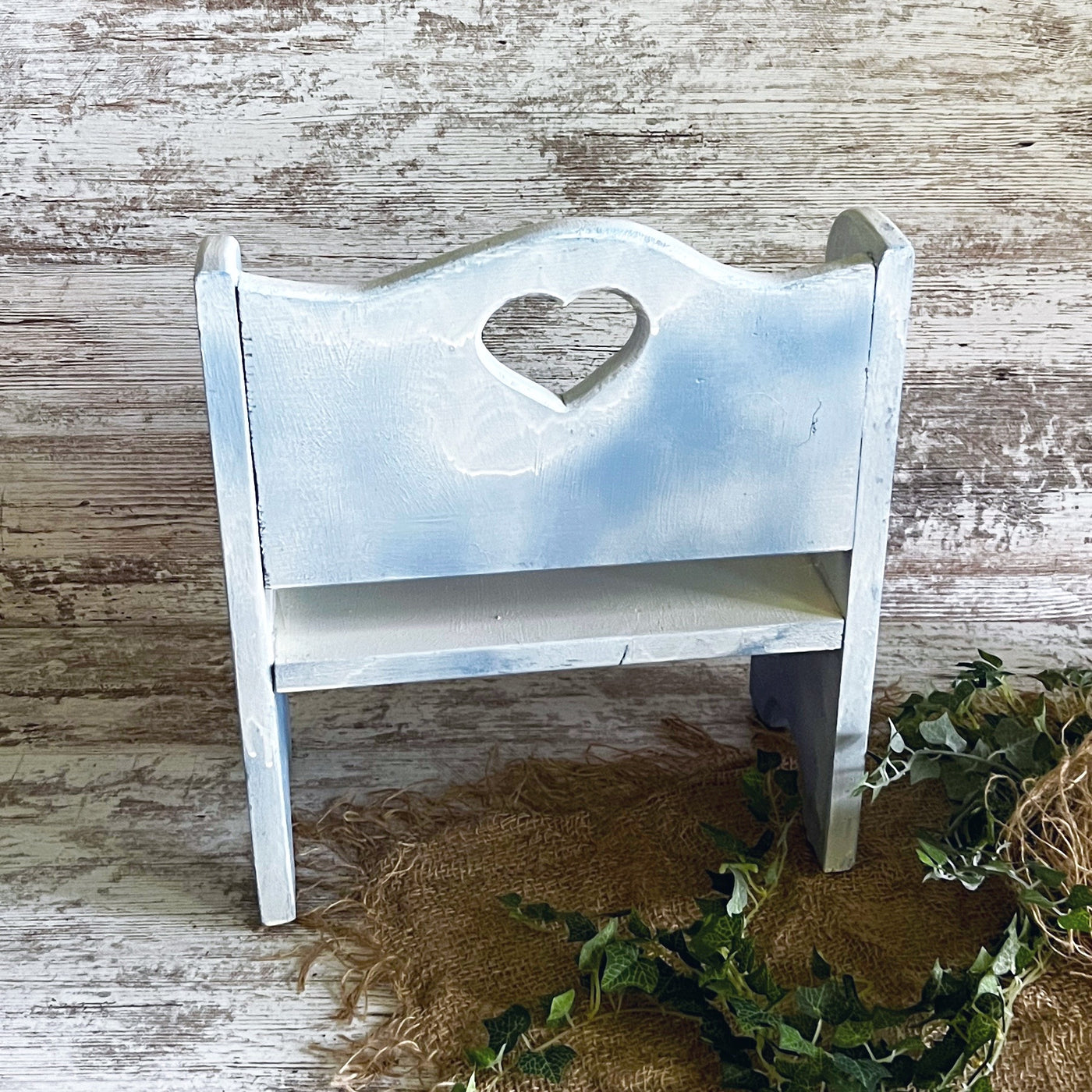 Baby Blue Wooden Newborn Posing Bench - Beautiful Photo Props