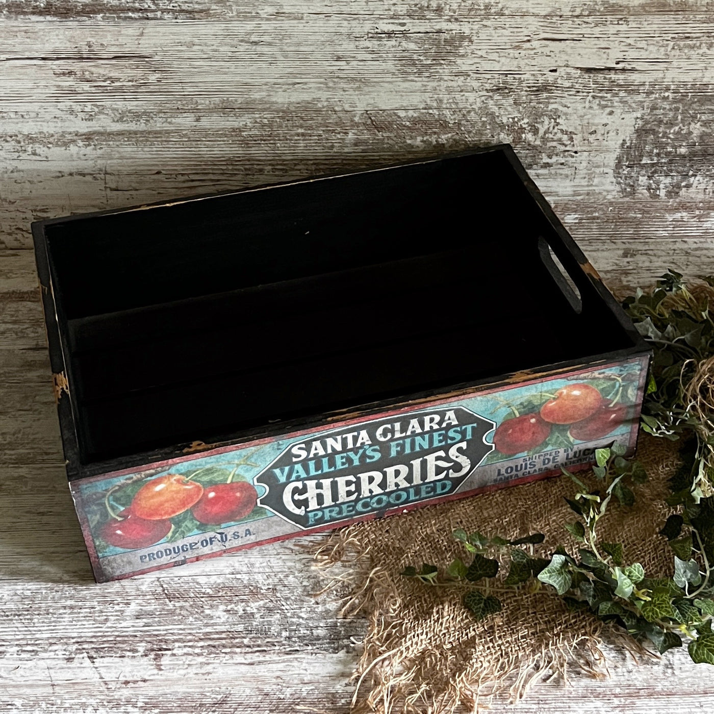 Cherries Wood Decorative Crate Newborn Posing Prop - Beautiful Photo Props