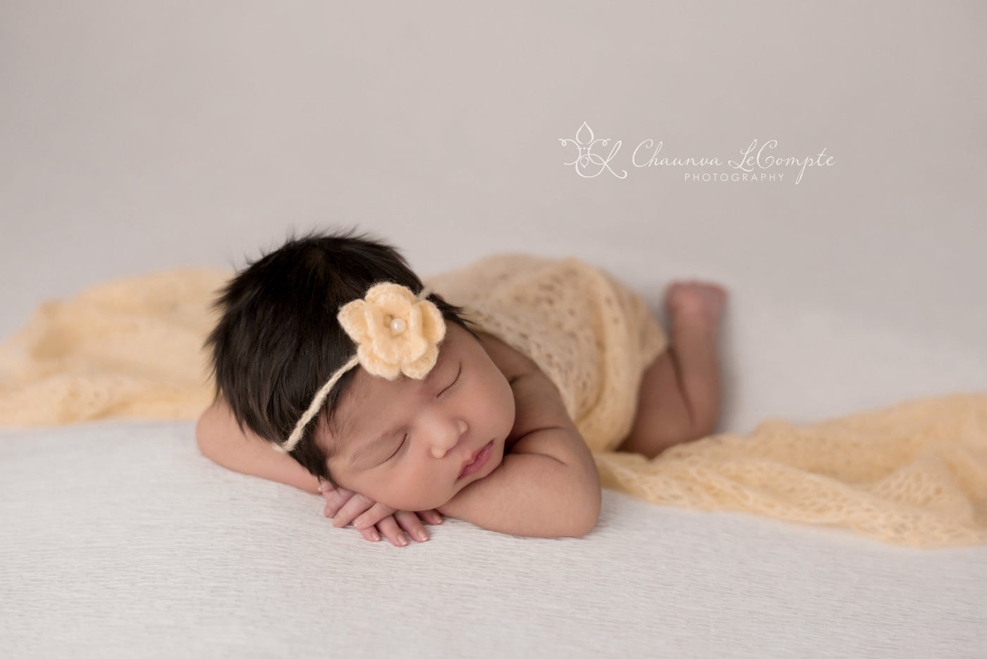 SET Light Peach Mohair Knit Baby Wrap and Headband - Beautiful Photo Props