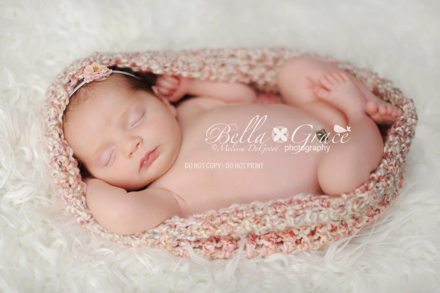 Parfait Pink Baby Bowl Newborn Egg - Beautiful Photo Props