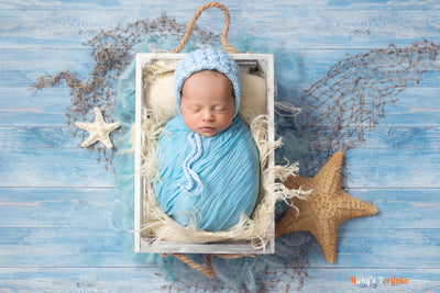 Waterfall Blue Newborn Fluff Cloud Basket Filler Nest Stuffer - Beautiful Photo Props