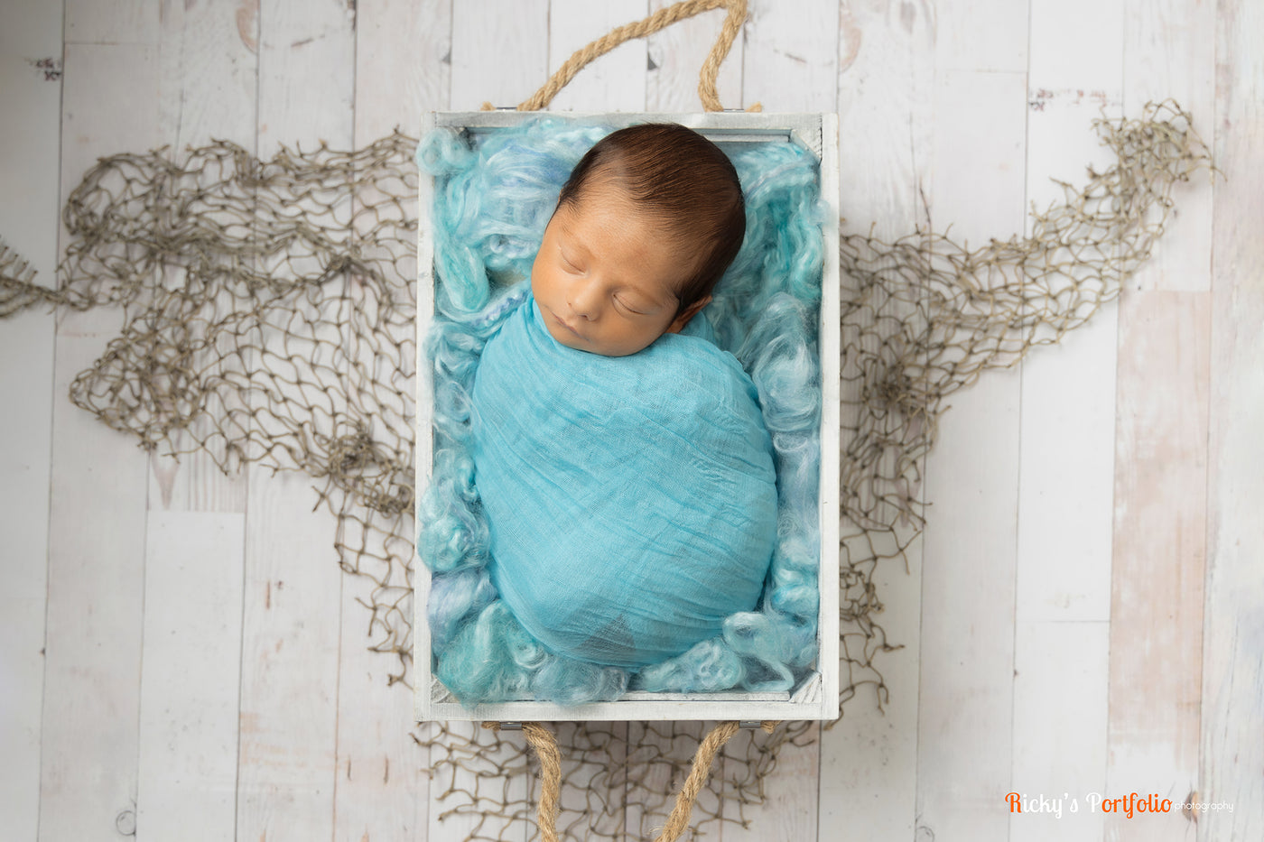 Waterfall Blue Newborn Fluff Cloud Basket Filler Nest Stuffer - Beautiful Photo Props