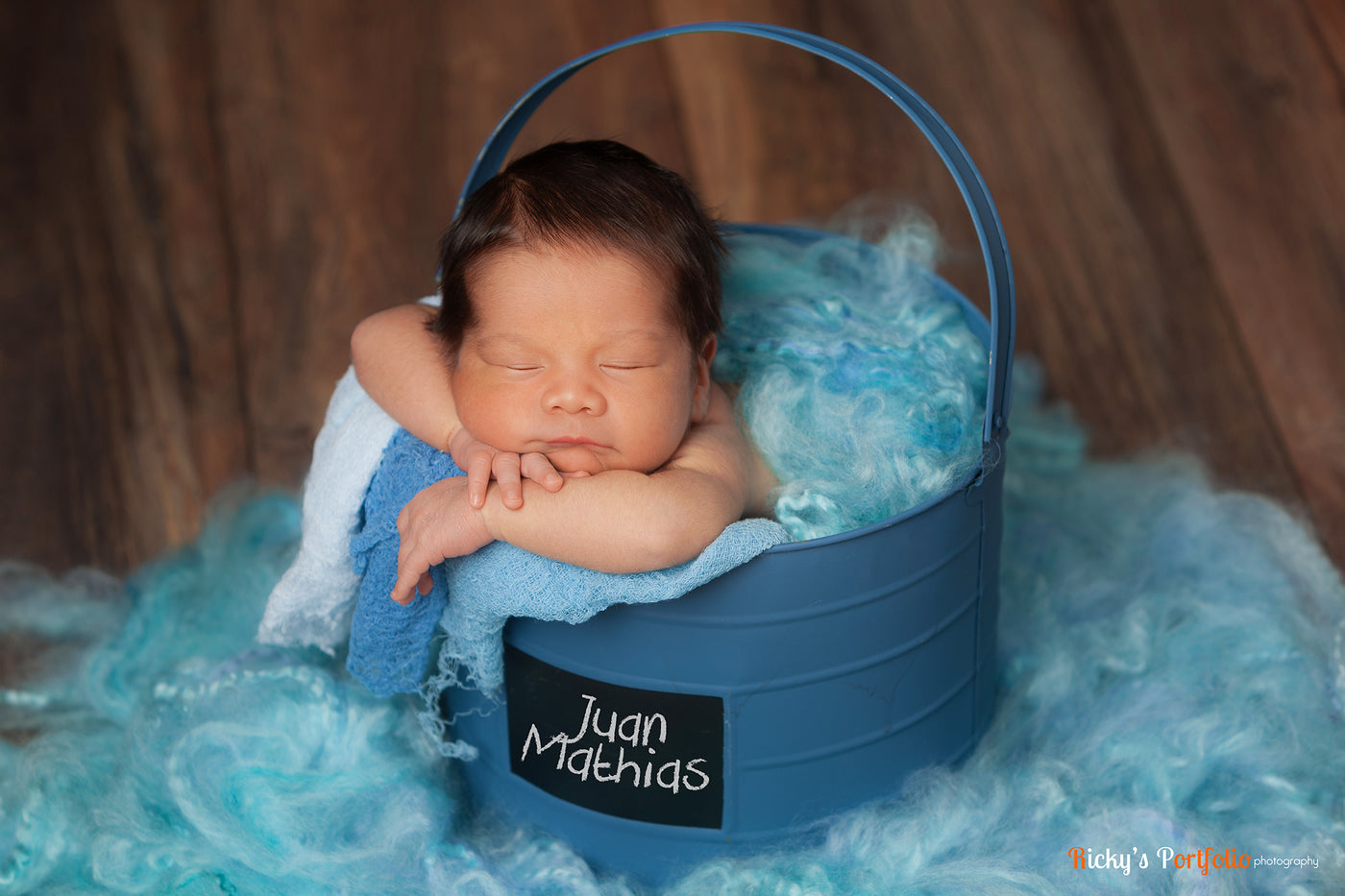 Waterfall Blue Newborn Fluff Cloud Basket Filler Nest Stuffer - Beautiful Photo Props