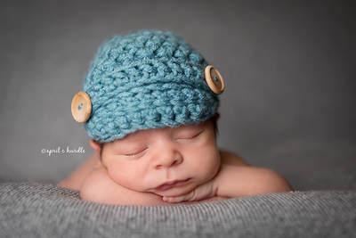 Baby Blue Newborn Newsboy Hat - Beautiful Photo Props