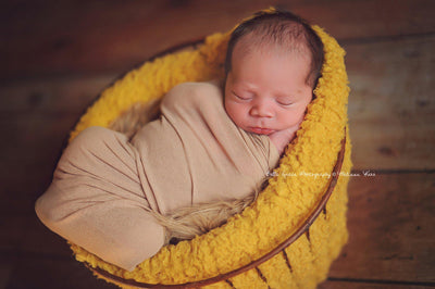 Beige Fabric Stretch Knit Newborn Baby Wrap - Beautiful Photo Props