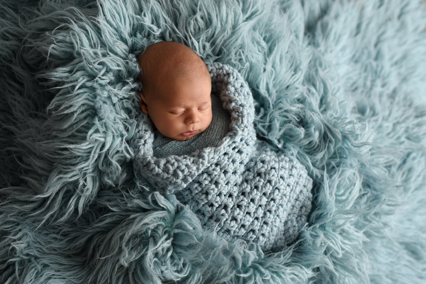 Glacier Blue Newborn Baby Collared Cocoon - Beautiful Photo Props