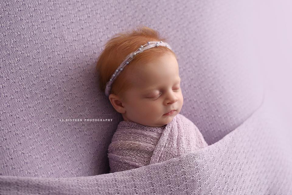 Lavender Pearls Mohair Halo Tieback Headband - Beautiful Photo Props