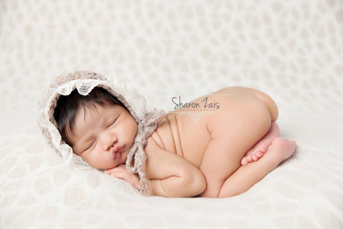 Walnut Grove Newborn Lace Bonnet Hat - Beautiful Photo Props